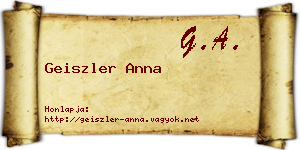Geiszler Anna névjegykártya